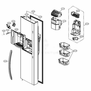 Freezer Door Diagram and Parts List for LSXS26326W ASWCNA1 LG Refrigerator