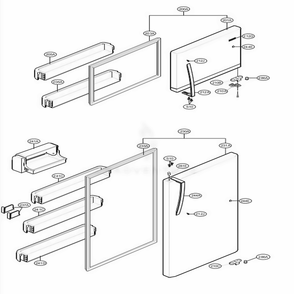 Door Parts Diagram and Parts List for 78033 ASTCSE0 LG Refrigerator