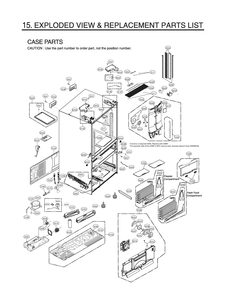 Case Parts Diagram and Parts List for GR-L31GHSJM ASTCNA0 LG Refrigerator