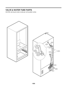 Valve And Water Tube Parts Diagram and Parts List for GR-L228NKSM ASBCNA2 LG Refrigerator