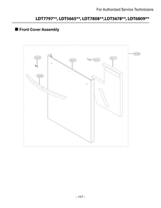 Front Cover Assembly Diagram and Parts List for DUA217TT ASTEEUS LG Dishwasher