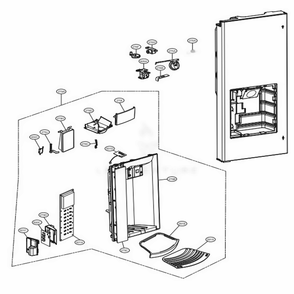 Dispenser Parts Diagram and Parts List for LFXS24566S ASTCNA1 LG Refrigerator