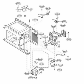 Interior Parts Diagram and Parts List for 89039 ABKESEC LG Range