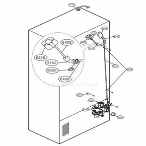 Valve And Water Tube Parts Diagram and Parts List for 71072 ASWCSE4 LG Refrigerator