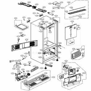 Case Parts Diagram and Parts List for LMXS28596M AMTCNA1 LG Refrigerator