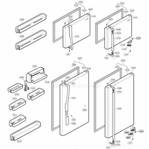 Door Parts Diagram and Parts List for LRTN19310SW ASWCLGA LG Refrigerator