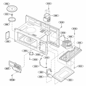 Interior Parts 1 Diagram and Parts List for 80022 CW1ESEA LG Range