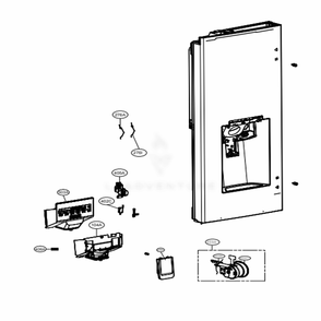 Dispenser Parts Diagram and Parts List for LFXS28566M AMTCNA3 LG Refrigerator