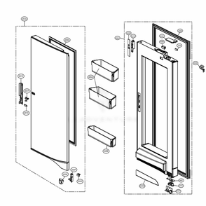R-Room Door Part 2 Diagram and Parts List for LPXS30886D ASBCNA0 LG Refrigerator