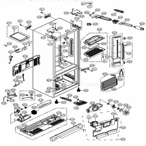 Case Parts Diagram and Parts List for 72039 AWBCSE3 LG Refrigerator