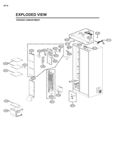 Freezer Compartment Diagram and Parts List for GM-L277PSLB ASTCNA0 LG Refrigerator