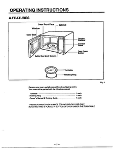 Operating Instructions Diagram and Parts List for MA-844M  LG Microwave
