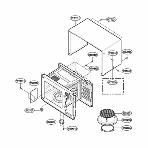 Oven Cavity Parts Diagram and Parts List for JE1590SC ASBEGEU LG Range