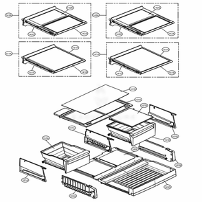 Refrigerator Parts Diagram and Parts List for 73157 ASBCSE0 LG Refrigerator