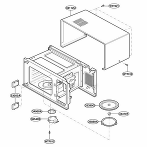 Oven Cavity Parts Diagram and Parts List for M150TC HMWQCUR LG Range
