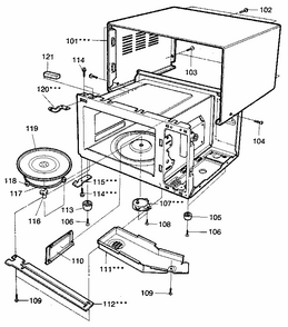 Cabinet Diagram and Parts List for 7218942880  Kenmore Microwave