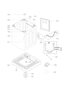 Outer Case Assmbly Parts Diagram and Parts List for WT4970CW  LG Washer