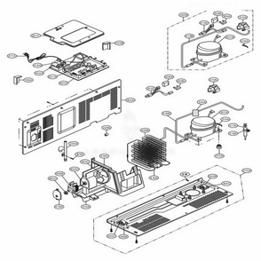 Mechanical Compartment Diagram and Parts List for LSC27910SW ASW2LGA LG Refrigerator