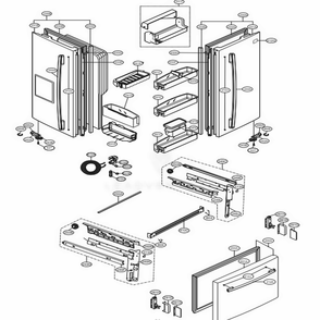 Door Parts Diagram and Parts List for 78403 AST1SER LG Refrigerator
