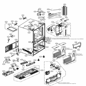 Case Parts Diagram and Parts List for LMXC23796M AMTCNA1 LG Refrigerator