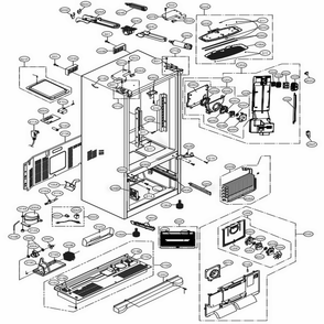 Case Parts Diagram and Parts List for 73063 ASTCSE0 LG Refrigerator