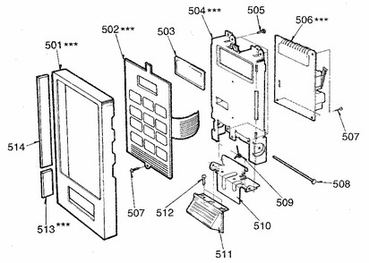 Control Panel Diagram and Parts List for 7218911580  Kenmore Microwave