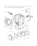 Cabinet and Door Assembly Diagram and Parts List for DLG2251W ABWEEUS LG Dryer
