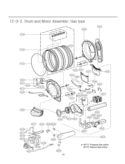 Drum and Motor Assembly Diagram and Parts List for DLG2251W ABWEEUS LG Dryer