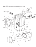 Cabinet and Door Assembly Diagram and Parts List for DLE2250W ABWEEUS LG Dryer