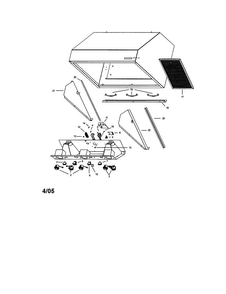 Range Hood Diagram and Parts List for 23351363200  Kenmore Range Hood