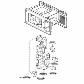Latch Board Parts Diagram and Parts List for MC696W KWHEMCF LG Wall Oven