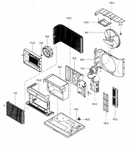 Air Handling/cycle Diagram and Parts List for 58072127200  Kenmore Air Conditioner