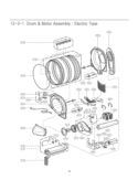 Drum & Motor Assembly Diagram and Parts List for DLE3777W DLE3777W LG Dryer