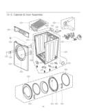 Cabinet & Door Assembly Diagram and Parts List for DLE2514W ABWEEUS LG Dryer