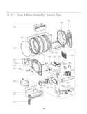 Drum & Motor Assembly Diagram and Parts List for DLE2514W ABWEEUS LG Dryer