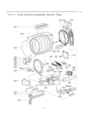 Drum & Motor Assembly Diagram and Parts List for DLEX5170W ABWEEUS LG Dryer