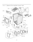 Cabinet & Door Assembly Diagram and Parts List for DLEX2801W ABWEEUS LG Dryer