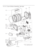Drum & Motor Assembly Diagram and Parts List for DLG7188WM ABWEEUS LG Dryer