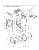 Cabinet & Door Assembly Diagram and Parts List for DLE2515S ATTEEUS LG Dryer
