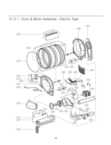 Drum & Motor Assembly Diagram and Parts List for DLE2515S ATTEEUS LG Dryer
