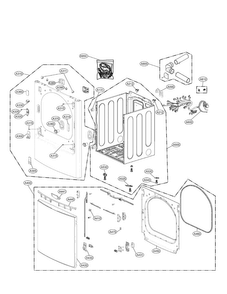 Cabinet And Door Parts Diagram and Parts List for DLEX7700WE  LG Dryer