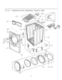 Cabinet & Door Assembly Diagram and Parts List for DLEX2501W ABWEEUS LG Dryer