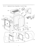 Cabinet & Door Assembly Diagram and Parts List for DLEX5170V ASSEEUS LG Dryer