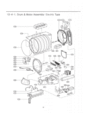Drum & Motor Assembly Diagram and Parts List for DLEX5170V ASSEEUS LG Dryer