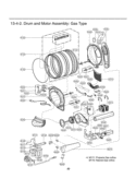 Drum and Motor Assembly Diagram and Parts List for DLGX3471W ABWEEUS LG Dryer