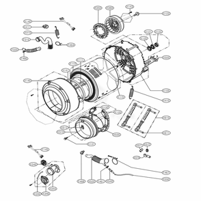 Drum And Tub Assembly Diagram and Parts List for WM1377HW ABWEEUS LG Washer Dryer Combo