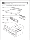 EXPLODED VIEW   Control Panel & Plate Assembly Touch LCD type Diagram and Parts List for DLEX2650W ABWEEUS LG Dryer