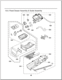 Panel Drawer Assembly & Guide Assembly Diagram and Parts List for DLEX2650W ABWEEUS LG Dryer