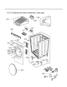 Cabinet And Door Assembly Diagram and Parts List for DLGX5501W ABWEEUS LG Dryer