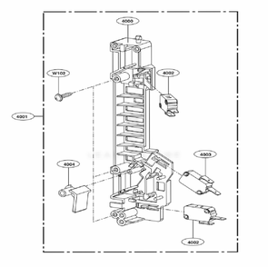 Latch Board Parts Diagram and Parts List for LMHM2237BD CB1ELGA LG Microwave